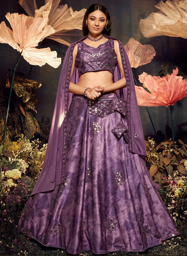 Purple velvet Lehenga