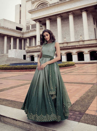 Chinnon sequins and thread work gown