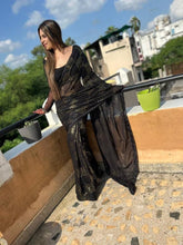 Black dinner party sequinned saree