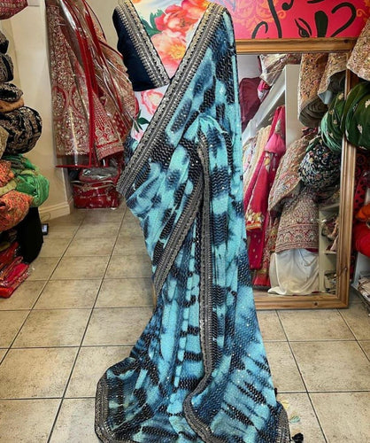 Shibori print saree