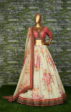 Cream floral Lehenga