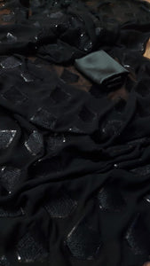 Black diamond saree