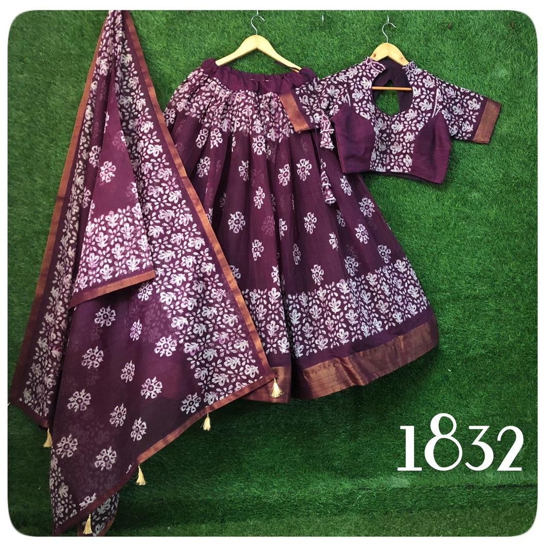 Batik patterned Lehenga- readymade