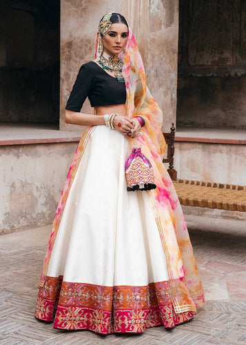 Subtle white and black Lehenga