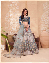 Sparkly teal blue silk Lehenga