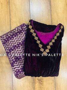 Niks collection: purple velvet kaftaan