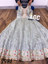AGC Collection- partywear grey silk gown