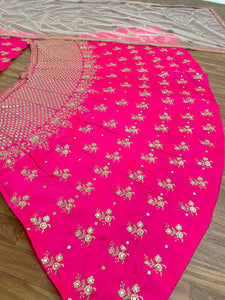 Attractive rani pink silk Lehenga