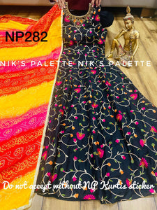 Niks collection: black floral anarkali