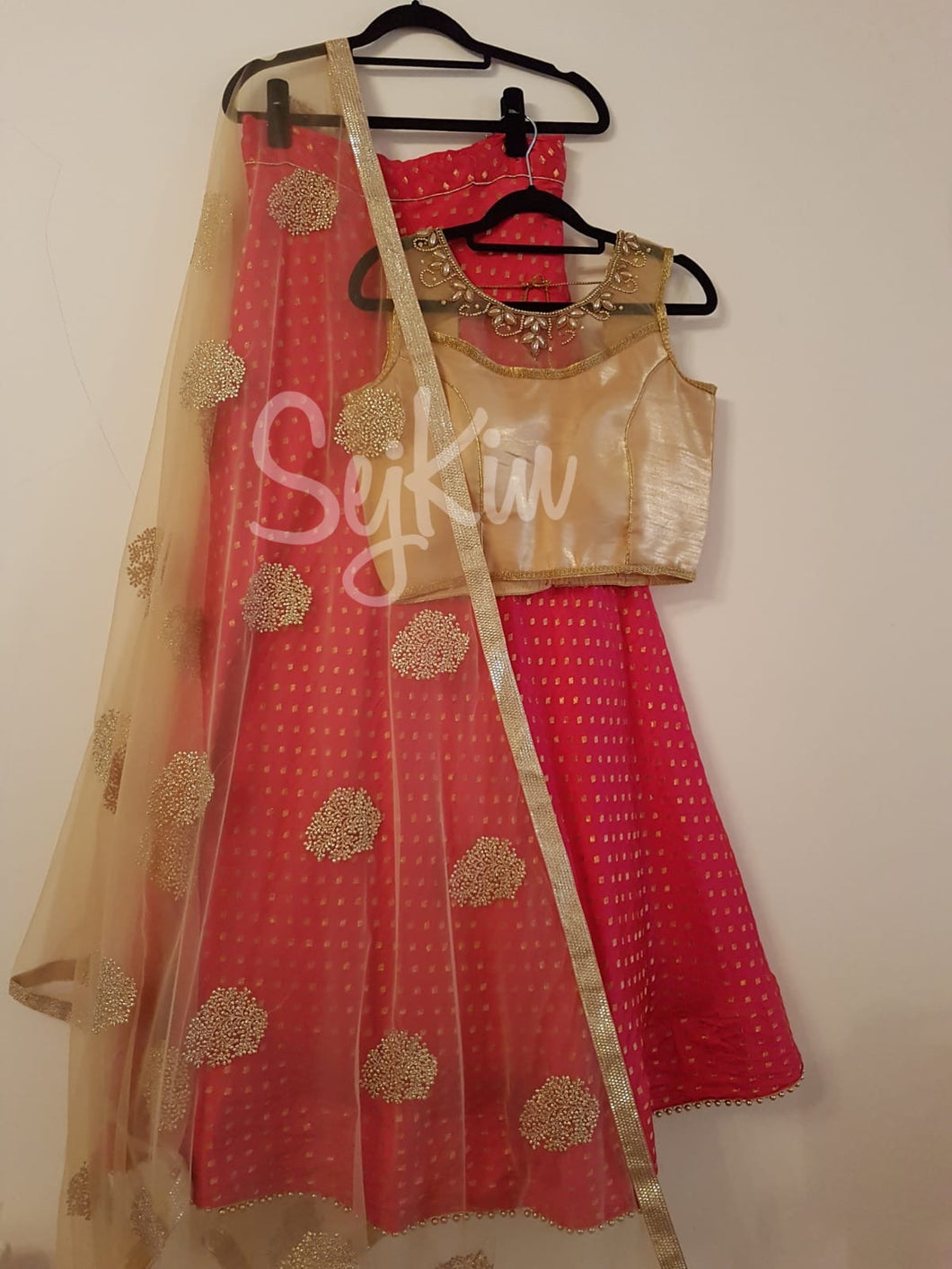 Pink dotty lehenga