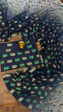 Partywear Blue box sequins saree