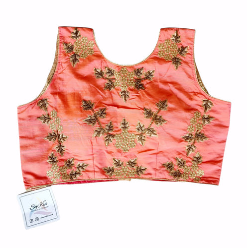 Coral thread work blouse