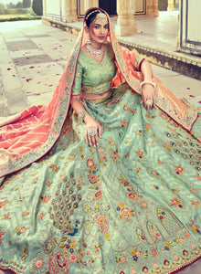 Serenity vol 3 Lehenga - mint green banarasi silk Lehenga