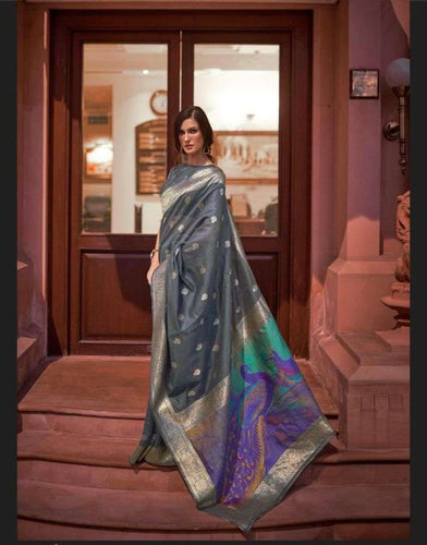 Modal peacock silk collection - grey