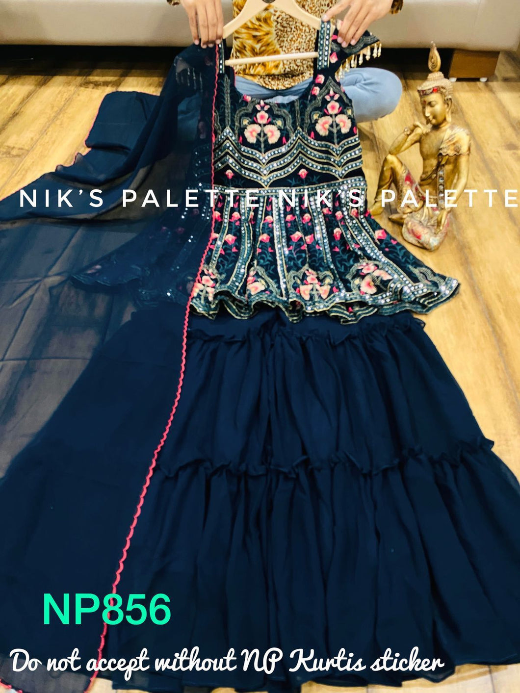 Niks collection- peplum style partywear sharara