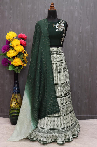 Bottle green Lehenga