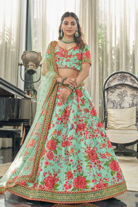 Floral art silk Lehenga