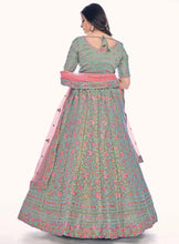 Green floral gota silk Lehenga