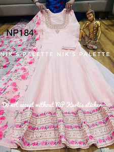 Niks collection - baby pink silk anarkali