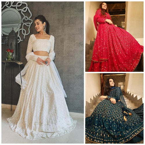 Georgette sequins Lehenga in 3 colours