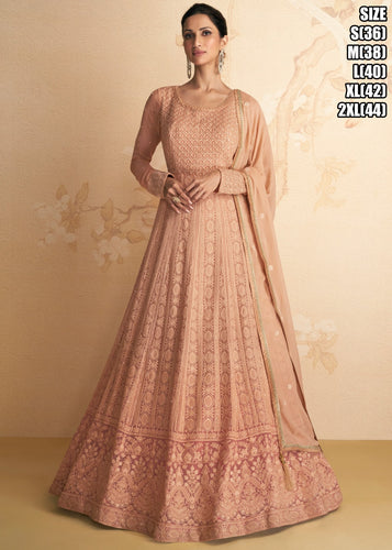 Janisha - dori work peach shaded anarkali