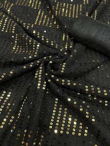 Black dinner party sequinned saree