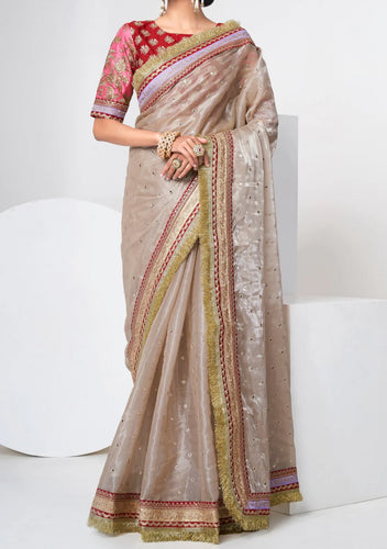 Imperial collection : mauve partywear designer saree