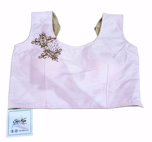 Light pink thread work blouse