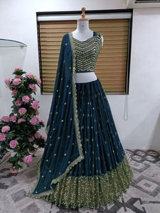 Blue sequinned Lehenga