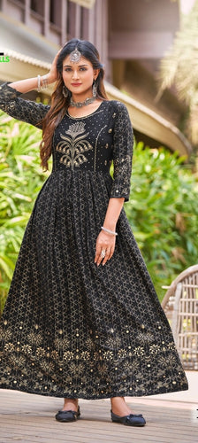 Bluehills collection - black anarkali gown