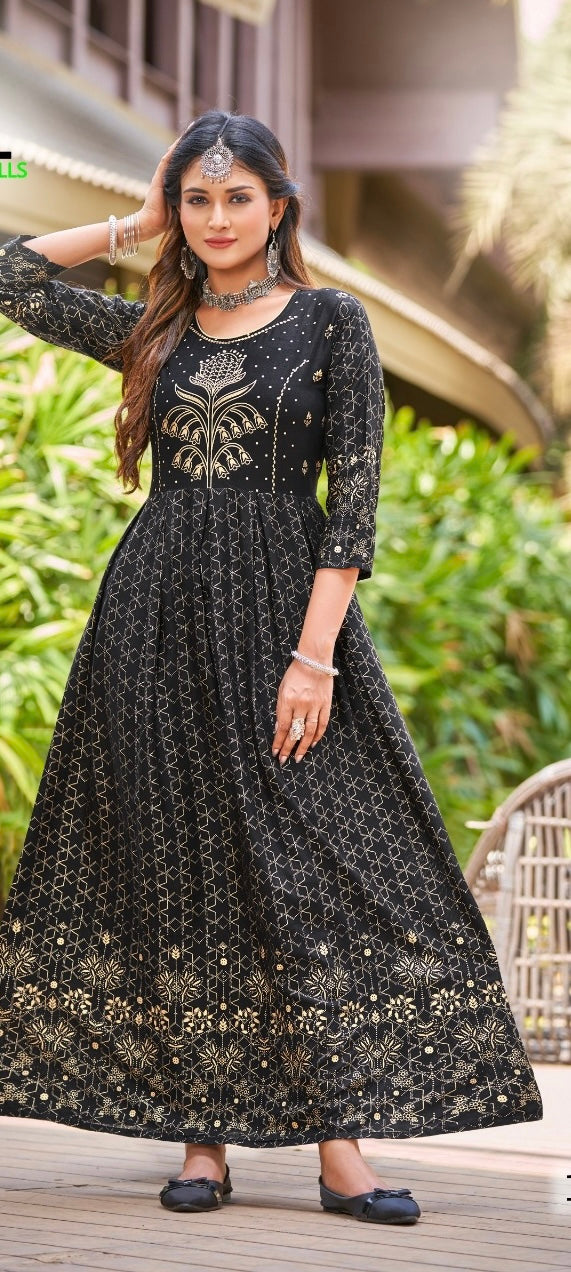 Bluehills collection - black anarkali gown