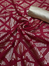 Celebrity inspired red sequins saree