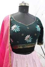 Dusty pink and green Lehenga