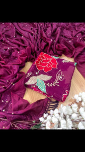 Kohinoor chinnon floral sequins saree