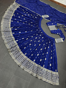 Indigo blue wedding Lehenga