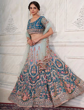 Blue soft net Lehenga
