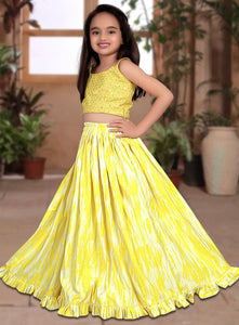 Kids (Girls) readymade yellow sequins Lehenga