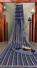 Navy blue partywear saree