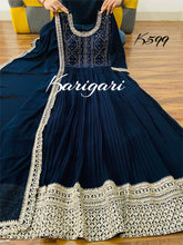 Karigari collection: pleated blue elegant anarkali