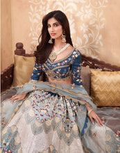 Sparkly teal blue silk Lehenga