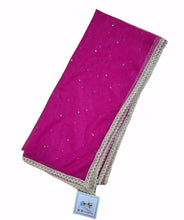 Rani pink stone embellished dupatta