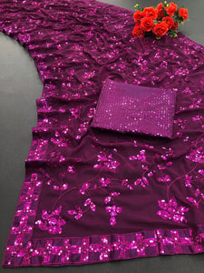 Celebrity inspired sequinned saree