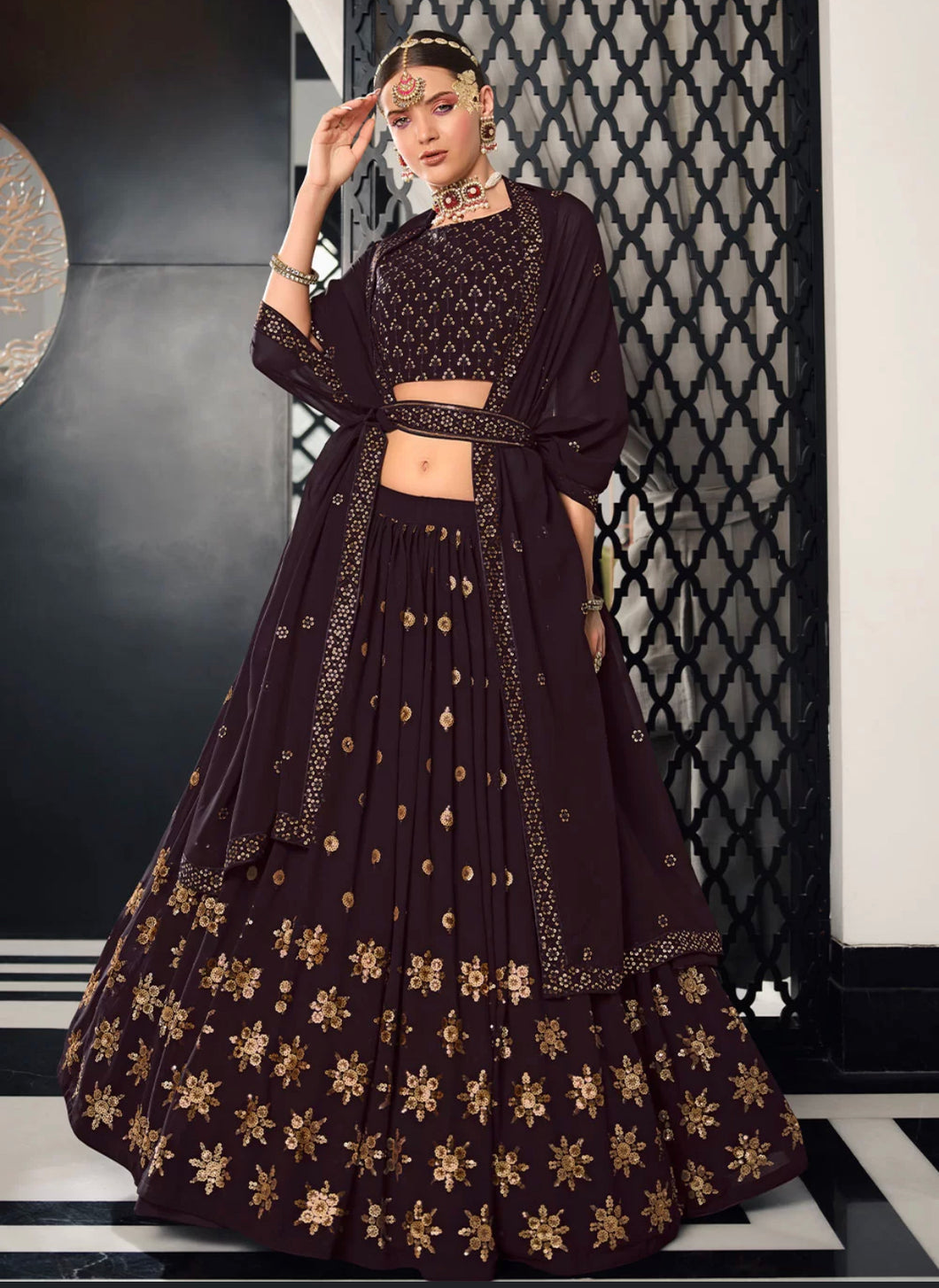 Misha - Purple Lehenga