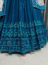 Dandiya night - blue georgette Lehenga