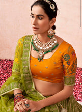 Mehendi green diamond Lehenga