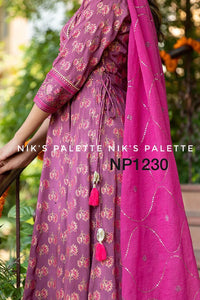 Maslin silk anarkali gown readymade