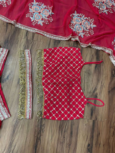 Red Indo western style palazzo