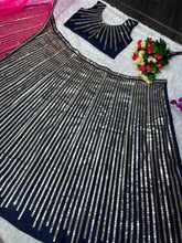 Blue and pink sparkle Lehenga