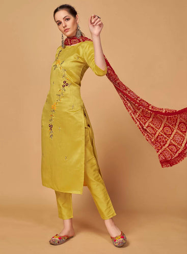 Silk embroidered readymade salwaar suit