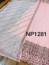 Niks collection: georgette pleated anarkali In baby pink